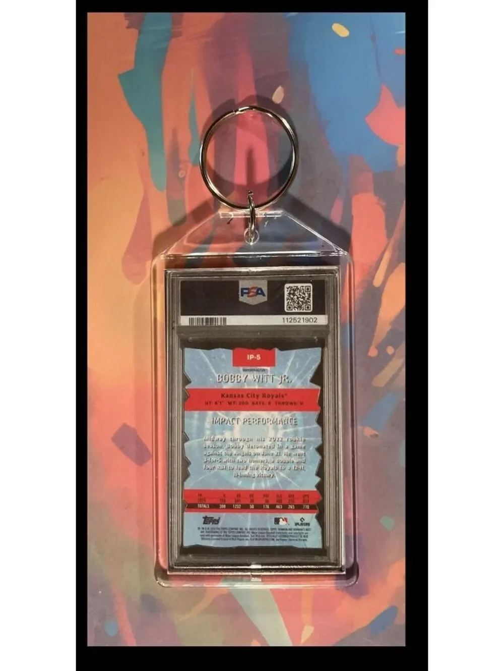 3037 Bobby Witt Jr 2024 Bowman's Best Impact SuperFractor Keychain